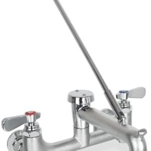Commercial Brass Utility Sink Faucet with Vacuum Breaker - Heavy-Duty Wall Mount Mop Sink Faucet for Restaurant & Garage