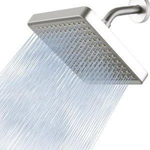 Voolan High Pressure Rain Shower Head - Luxury Modern Design - Adjustable Replacement for Bathroom Shower - 6" Square Hi