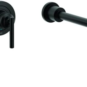 Gibson Matte Black High Flow Wall Mount Tub Filler Faucet - 10" Spout Reach for Modern Bathrooms - Durable & Stylish Des